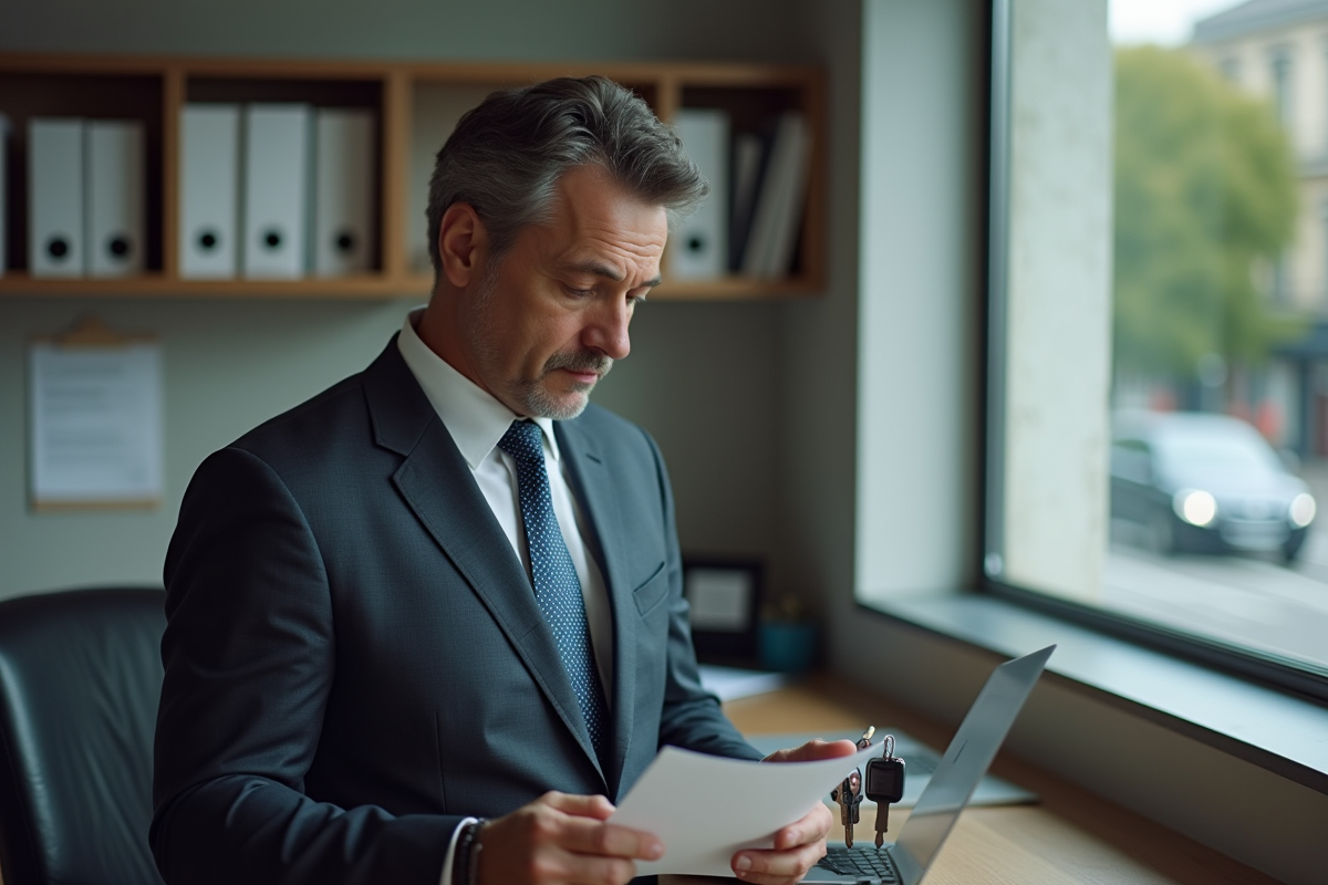 Homme d'affaires préoccupé dans un bureau administratif