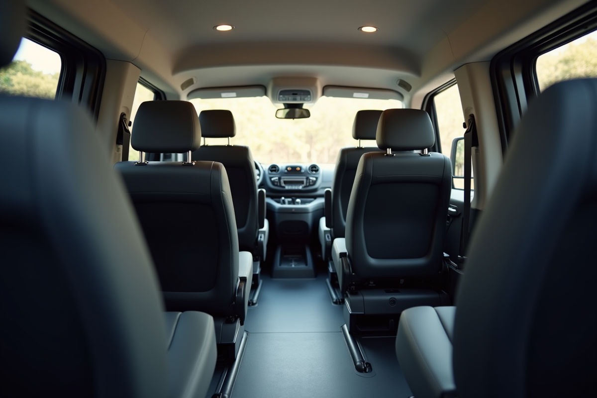 Intérieur du Peugeot Rifter avec sièges modulables