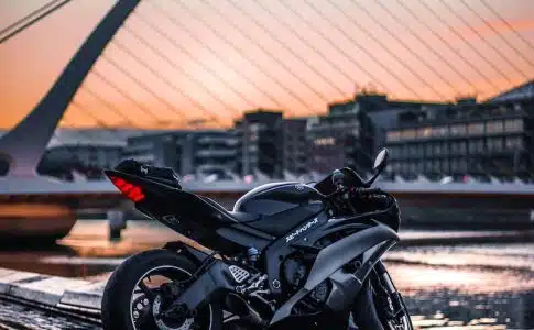 black sports bike at daytime